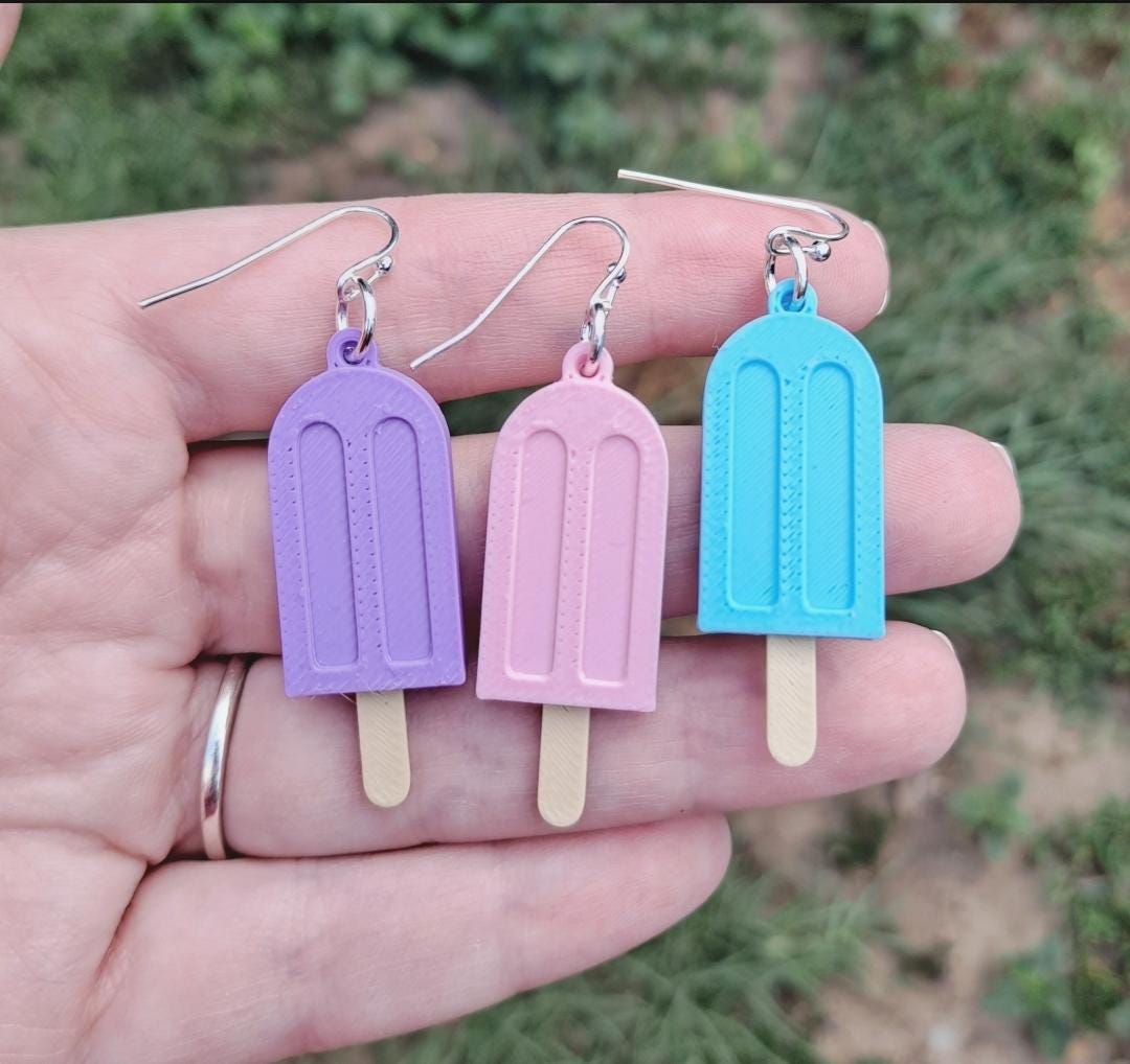 Handmade Popsicle Earrings Dangle Earrings Drop Earrings Teacher Pink ...