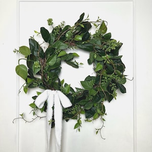 Greenery Wreath: Everyday Front Door Decor for Entryway All Season Wall Decor Simple Neutral Wreath Housewarming Gift for Her