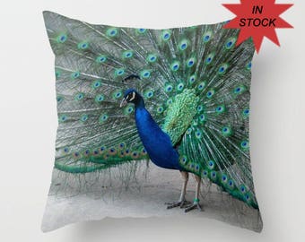 Peacock Feather Pillow Cover Chair Throw Cushion Case Etsy
