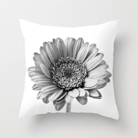 cover pillow 51x51 Cushion Daisy and Photo White Gerbera Cover Black Pillow cover pillow 51x51 Cushion Daisy and Photo White Gerbera Cover Black Pillow
