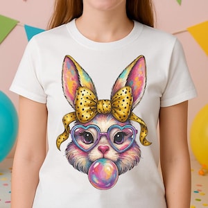 Bunny with Glasses Clipart: Pastel Rabbit PNG SVG for Kids
