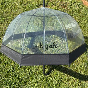 Personalized Clear Bubble Umbrella with Name – Custom Sorority Sister Gift, Perfect Easter or Birthday Gift Idea for Her