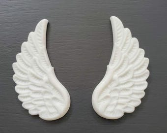 Resin Applique Vintage Look for Furniture & Home Angel Wings Pair Shabby Chic Furniture Appliques