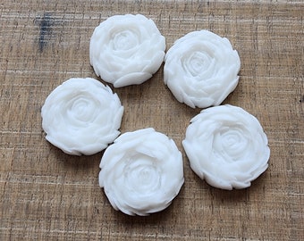 Resin Rose Furniture Applique: Vintage Architectural Accent (x5)