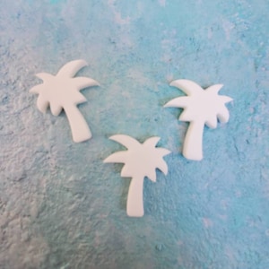 Resin Palm Tree Appliques: Vintage Beach Decor, Set of 3
