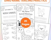 Personalized Name Tracing Workbook | Animal Theme | Preschool Handwriting Practice Printable | Kids Learning Activity Fun