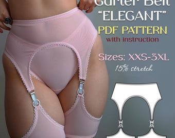 Garter Belt with Hips detail: DIY Lingerie Pattern for Stockings