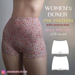 Mönster för boxershorts för kvinnor: Underkläder med hög midja (PDF-mönster)