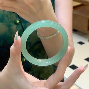 Sale! Certified Type A 100% Natural Cyan Jade Bracelet | Chinese jade bracelet, green jade bracelet