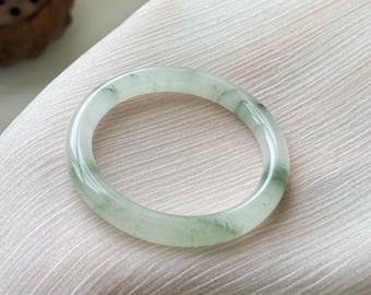 認定 58.95 mm ミャンマー翡翠バングル ビビッドグリーン バイ
