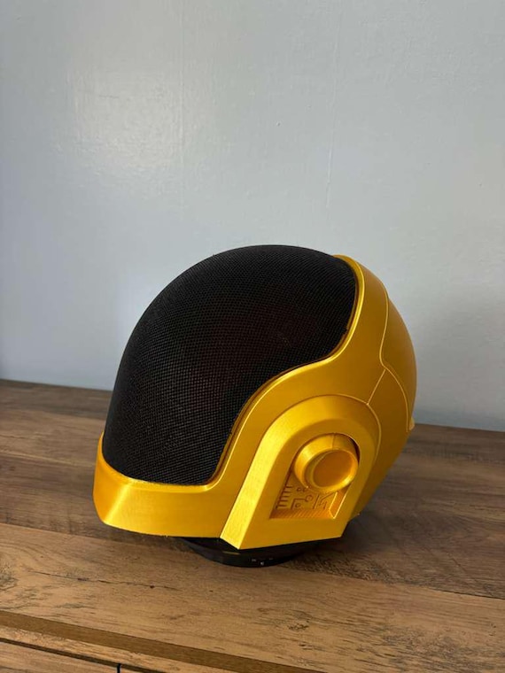 Assembled Raw Gold Punk Helmet: 3D Printed PLA Cosplay Prop