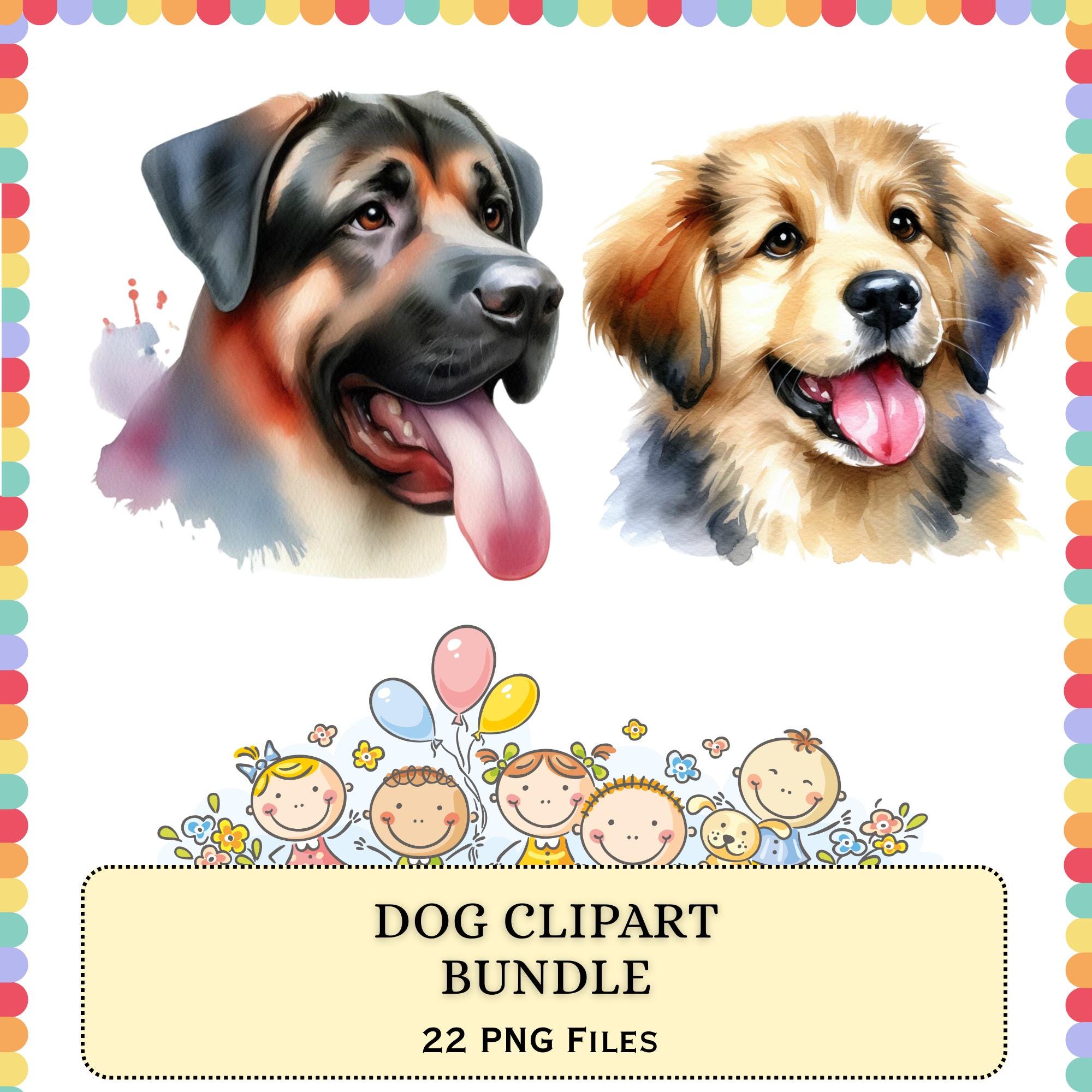 Dog PNG Bundle | Puppy Clipart Pack | Pet Animal Portrait Graphics ...