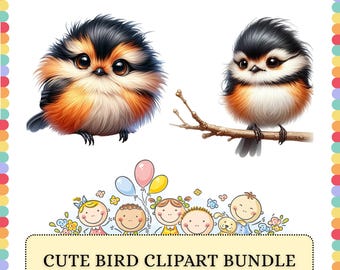 Bird PNG Bundle | Cartoon Nursery Animal Characters | Sublimation Clipart Graphics Design Pack