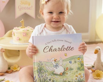 Personalized Name Silly Goose Book, Custom Chidlrens Book About Goose, One Silly Goose Decor, One Silly Goose Birthday Keepsake