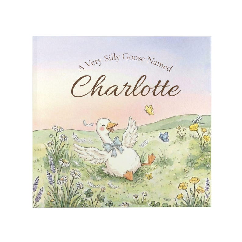 Personalized Name Silly Goose Book, Custom Childrens Book About Goose, One Silly Goose Decor, One Silly Goose Birthday Keepsake image 6