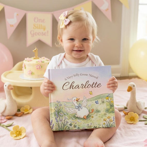 Personalized Name Silly Goose Book, Custom Childrens Book About Goose, One Silly Goose Decor, One Silly Goose Birthday Keepsake