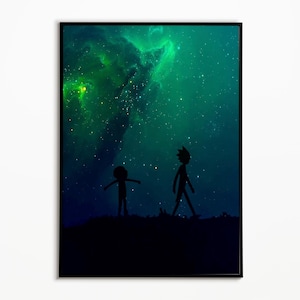 Rick And Morty / Poster Rick And Morty / Poster minimalista / Decorazione murale retrò vintage / Dimensioni flessibili / Poster della serie TV epica / Cartone animato