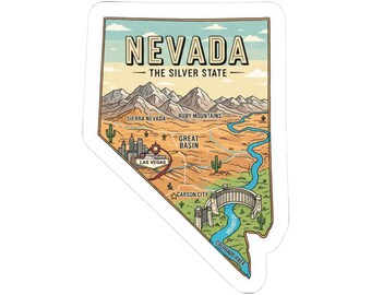 Adesivo in vinile Nevada The Silver State / Decalcomania impermeabile e resistente (Prodotto negli Stati Uniti)