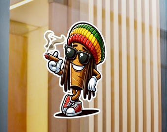 Reggae Blunt Cartoon Sticker | Waterproof Vinyl Art Decal (Glossy, Matte, Holographic)