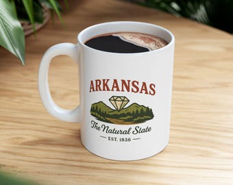 ColorFlow | Arkansas The Natural State Mug | Diamond Mountain Coffee Cup | 15oz Ceramic Nature Gift