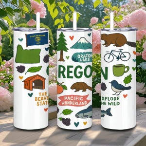 Oregon Reisebecher | 20 Unzen Edelstahl mit Strohhalm
