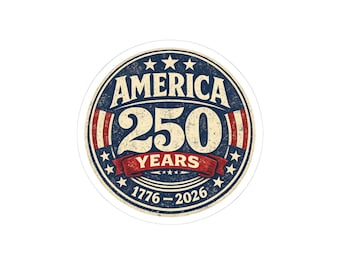 Adesivo in vinile con sigillo patriottico storico ColorFlow / America 250° anniversario 1776-2026