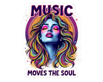 ColorFlow Music Vinyl Sticker | Retro Psychedelic Art Decal (Waterproof)
