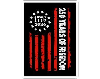 ColorFlow / Adesivo in vinile con bandiera americana dal 1776 al 2026 / Design Liberty con stelle e strisce patriottiche