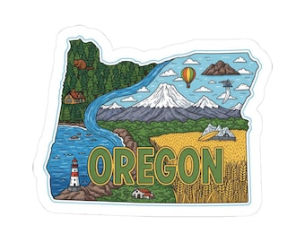 ColorFlow / Pacchetto adesivi in vinile Oregon / Pacific Northwest Art / Olografico opaco lucido impermeabile / Diverse dimensioni