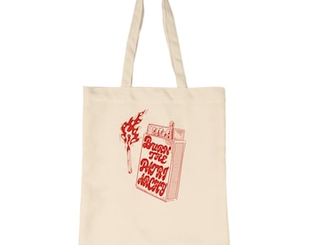 Bolsa de tela "Quema el patriarcado", bolsa de yute, bolsa con mensaje feminista, feminismo, estampados feministas, patriarcado, rabia femenina