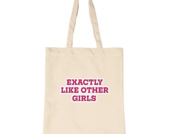 Exactamente igual que otras chicas Bolso de mano Bolso de yute Bolso con declaración feminista Feminismo Estampados feministas Empoderamiento