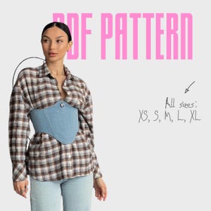Underbust corset pdf pattern, digital underbust corset belt pattern, plus size beginner pattern, cosplay corset dress pattern
