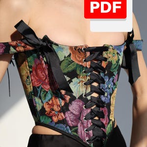 Plus Size Overbust Corset Top Sewing Pattern, Beginner Cosplay (PDF Pattern)