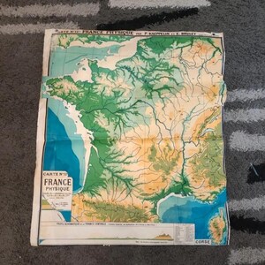 Vecchia mappa della Francia N11 Hatier Kaeppelin.