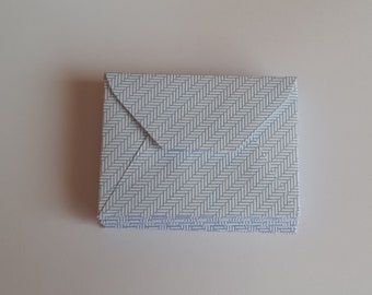 10 Mini Blue and White Envelopes - Recycled Security Envelopes -Upcycled Mini Envelopes - Reused Envelopes - Recycled Envelopes - 7cm x 5cm