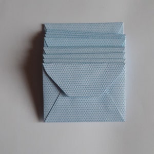 25 Mini Blue and White Envelopes - Made from used security envelopes - 7cm x 5cm (2 3/4" x 2")