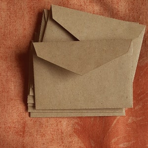 25 mini sobres marrones - mini sobres kraft - mini sobres reciclados - pequeños sobres marrones reciclados - 7 8 cm x 5,3 cm