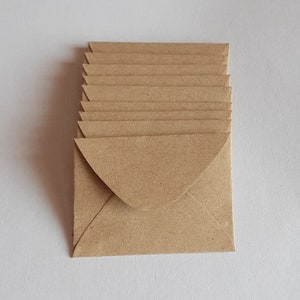 50 Tiny Brown Envelopes - Brown Kraft Envelopes - Recycled Mini Envelopes - Tiny Envelopes - 1.5" x 2"