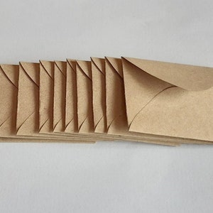 50 Tiny Brown Envelopes Brown Kraft Envelopes Recycled Mini Envelopes Tiny Envelopes 1.5 x 2 image 7