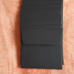 100 Black Envelopes - Black Envelopes - Recycled Mini Envelopes - Little Envelopes - 8.6cm x 8.3cm