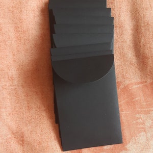 Mini Black Coin Envelopes - Set of 50 - Business Card Envelopes - 9cm X ...