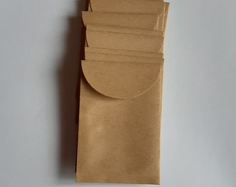 50 enveloppes marron pour pièces de monnaie, enveloppes pour graines, enveloppes pour confettis, enveloppes pour cadeaux de mariage, enveloppes pour cartes de visite, enveloppes pour pièces de monnaie - 6 cm x 9 cm