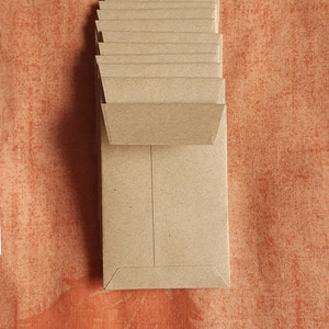 100 enveloppes pour pièces de monnaie marron, enveloppes faites main, enveloppes pour pièces de monnaie kraft, enveloppes pour cartes de visite, enveloppes pour pièces de monnaie, enveloppes kraft - 8 cm x 5,5 cm