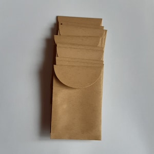 25 enveloppes marron pour pièces de monnaie, enveloppes kraft, enveloppes faites main, mini enveloppes pour pièces de monnaie, enveloppes pour cartes de visite, enveloppes pour pièces de monnaie - 6 cm x 9 cm