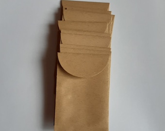 25 envelopes marrons para moedas, envelopes Kraft, envelopes artesanais, mini envelopes para moedas, envelopes para cartões de visita, envelopes para moedas - 6 cm x 9 cm