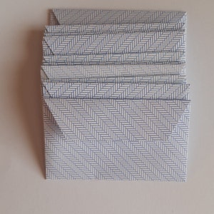 25 Mini Blue and White Envelopes - Recycled Envelopes - Reused Mini Envelopes - Upcycled Little Security Envelopes - 7.1cm x 4.3cm