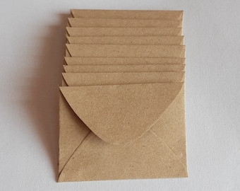 100 Tiny Brown Envelopes - Brown Kraft Envelopes - Recycled Mini Envelopes - Tiny Envelopes - 1.5" x 2"