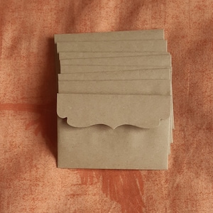 10 Mini Decorative Brown Envelopes - Brown Kraft Envelopes - Mini Wedding Envelopes - Invitation Envelopes - 9cm x 6cm
