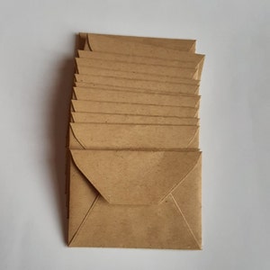25 Mini Sobres Marrón - Mini Sobres Kraft - Mini Sobres Reciclados - Sobres Pequeños Reciclados - 7cm x 5cm