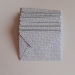 25 Mini Blue and White Envelopes - Recycled Security Envelopes -Upcycled Mini Envelopes - Reused Envelopes - Recycled Envelopes - 7cm x 5cm